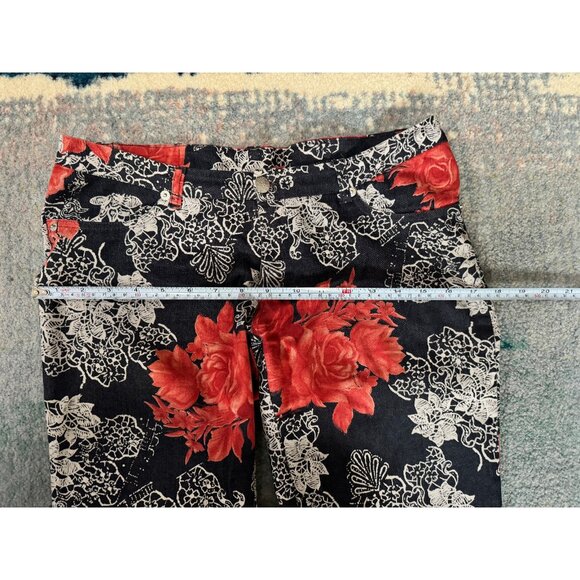 Vintage Womens Y2K Grip Jeans Floral Print Low Rise Sz 28 Bootcut Slim Rare Boho - Picture 15 of 16